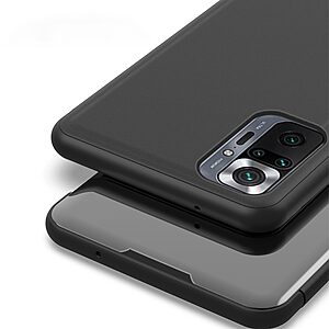 Θήκη Xiaomi Redmi Note 10 Pro OEM Mirror Surface Series Flip Window δερματίνη γαλάζιο - Image 4