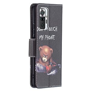 Θήκη Xiaomi Redmi Note 10 Pro OEM Angry bear with chainsaw με βάση στήριξης, υποδοχές καρτών και μαγνητικό κούμπωμα Flip Wallet από συνθετικό δέρμα και TPU - Image 3