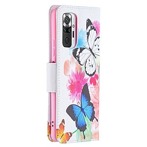Θήκη Xiaomi Redmi Note 10 Pro OEM Vivid Butterflies με βάση στήριξης, υποδοχές καρτών και μαγνητικό κούμπωμα Flip Wallet από συνθετικό δέρμα και TPU - Image 3