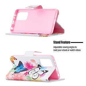 Θήκη Xiaomi Redmi Note 10 Pro OEM Vivid Butterflies με βάση στήριξης, υποδοχές καρτών και μαγνητικό κούμπωμα Flip Wallet από συνθετικό δέρμα και TPU - Image 4