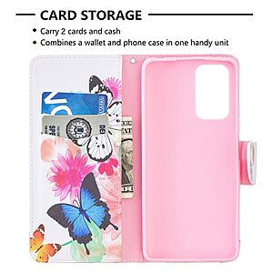 Θήκη Xiaomi Redmi Note 10 Pro OEM Vivid Butterflies με βάση στήριξης, υποδοχές καρτών και μαγνητικό κούμπωμα Flip Wallet από συνθετικό δέρμα και TPU - Image 5