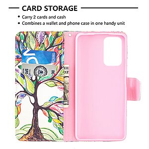 Θήκη Xiaomi Redmi Note 10 Pro OEM Colorized Tree με βάση στήριξης, υποδοχές καρτών και μαγνητικό κούμπωμα Flip Wallet από συνθετικό δέρμα και TPU - Image 5