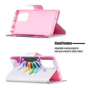 Θήκη Xiaomi Redmi Note 10 Pro OEM Colorful Petals με βάση στήριξης, υποδοχές καρτών και μαγνητικό κούμπωμα Flip Wallet από συνθετικό δέρμα και TPU - Image 4