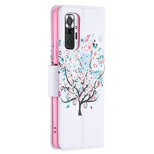 Θήκη Xiaomi Redmi Note 10 Pro OEM Flowered Tree με βάση στήριξης, υποδοχές καρτών και μαγνητικό κούμπωμα Flip Wallet από συνθετικό δέρμα και TPU - Image 3