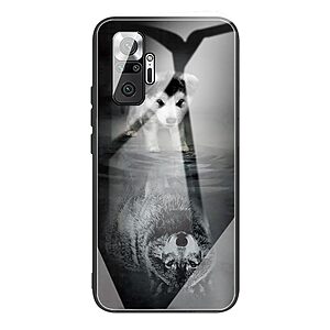 Θήκη Xiaomi Redmi Note 10 Pro OEM σχέδιο Dog Reflection με πλάτη από Tempered Glass και εσωτερικό TPU