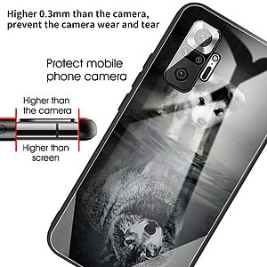 Θήκη Xiaomi Redmi Note 10 Pro OEM σχέδιο Dog Reflection με πλάτη από Tempered Glass και εσωτερικό TPU - Image 4