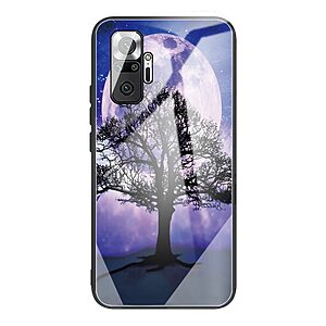 Θήκη Xiaomi Redmi Note 10 Pro OEM σχέδιο Purple Moon με πλάτη από Tempered Glass και εσωτερικό TPU