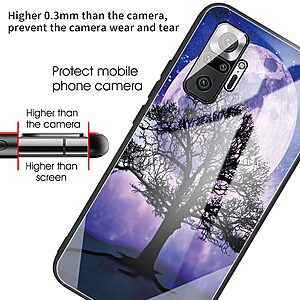 Θήκη Xiaomi Redmi Note 10 Pro OEM σχέδιο Purple Moon με πλάτη από Tempered Glass και εσωτερικό TPU - Image 4