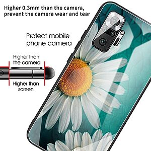 Θήκη Xiaomi Redmi Note 10 Pro OEM σχέδιο Daisies με πλάτη από Tempered Glass και εσωτερικό TPU - Image 4