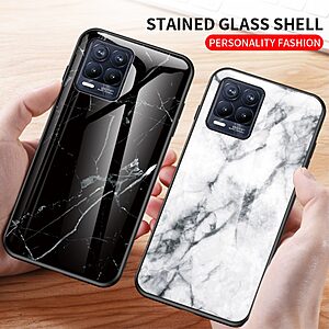 Θήκη Realme 8 / 8 Pro OEM σχέδιο Marble με Πλάτη Tempered Glass TPU κόκκινο - Image 4