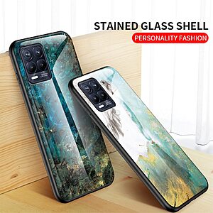 Θήκη Realme 8 / 8 Pro OEM σχέδιο Marble με Πλάτη Tempered Glass TPU κόκκινο - Image 5
