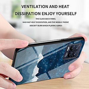 Θήκη Realme 8 / 8 Pro OEM σχέδιο Starry Moon με πλάτη από Tempered Glass και εσωτερικό TPU - Image 3