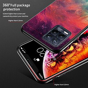Θήκη Realme 8 / 8 Pro OEM σχέδιο Starry Moon με πλάτη από Tempered Glass και εσωτερικό TPU - Image 4