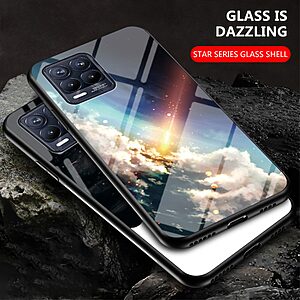 Θήκη Realme 8 / 8 Pro OEM σχέδιο Starry Moon με πλάτη από Tempered Glass και εσωτερικό TPU - Image 5