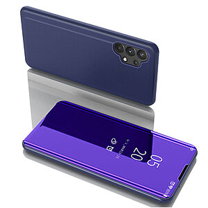 Θήκη Samsung Galaxy A32 4G OEM Mirror Surface Series Flip Window δερματίνη μπλε / μωβ