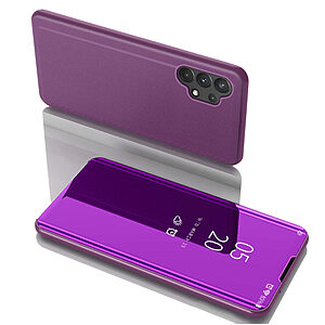 Θήκη Samsung Galaxy A32 4G OEM Mirror Surface Series Flip Window δερματίνη μωβ