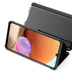 Θήκη Samsung Galaxy A32 4G OEM Mirror Surface Series Flip Window δερματίνη μωβ - Image 4