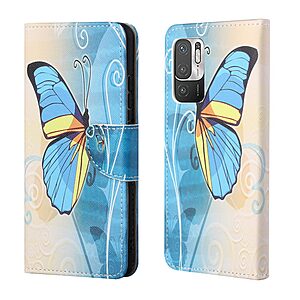 Θήκη Xiaomi Redmi Note 10 5G / Poco M3 Pro 5G OEM Blue Butterfly & Flowers με βάση στήριξης