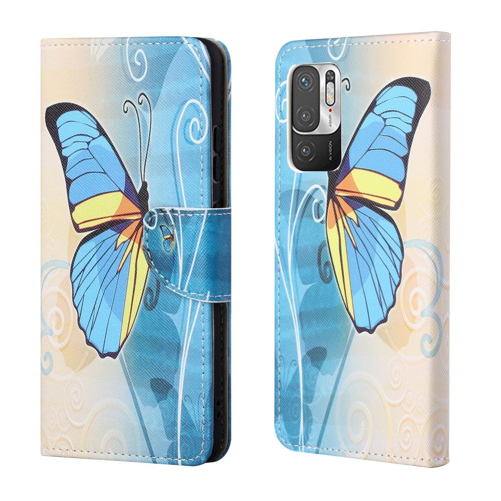 Θήκη Xiaomi Redmi Note 10 5G / Poco M3 Pro 5G OEM Blue Butterfly & Flowers με βάση στήριξης Θήκη Xiaomi Redmi Note 10 5G / Poco M3 Pro 5G OEM Blue Butterfly & Flowers με βάση στήριξης