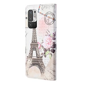 Θήκη Xiaomi Redmi Note 10 5G / Poco M3 Pro 5G OEM Eiffel Tower με βάση στήριξης, υποδοχές καρτών και μαγνητικό κούμπωμα Flip Wallet από συνθετικό δέρμα και TPU - Image 3