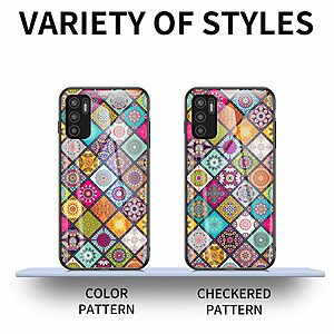 Θήκη Xiaomi Redmi Note 10 5G / Poco M3 Pro 5G OEM Colorful Flower Print Glass Hybrid Phone Case Protector with Lanyar 1 - Image 4