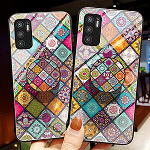 Θήκη Xiaomi Redmi Note 10 5G / Poco M3 Pro 5G OEM Colorful Flower Print Glass Hybrid Phone Case Protector with Lanyar 1 - Image 5
