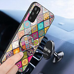 Θήκη Xiaomi Redmi Note 10 5G / Poco M3 Pro 5G OEM Colorful Flower Print Glass Hybrid Phone Case Protector with Lanyar 2 - Image 4