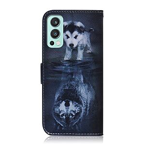 Θήκη OnePlus Nord 2 5G OEM Dog Reflection με βάση στήριξης, υποδοχές καρτών και μαγνητικό κούμπωμα Flip Wallet από συνθετικό δέρμα και TPU - Image 3