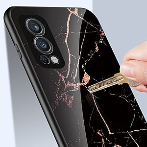 Θήκη OnePlus Nord 2 5G OEM σχέδιο Marble με Πλάτη Tempered Glass TPU λευκό - Image 4