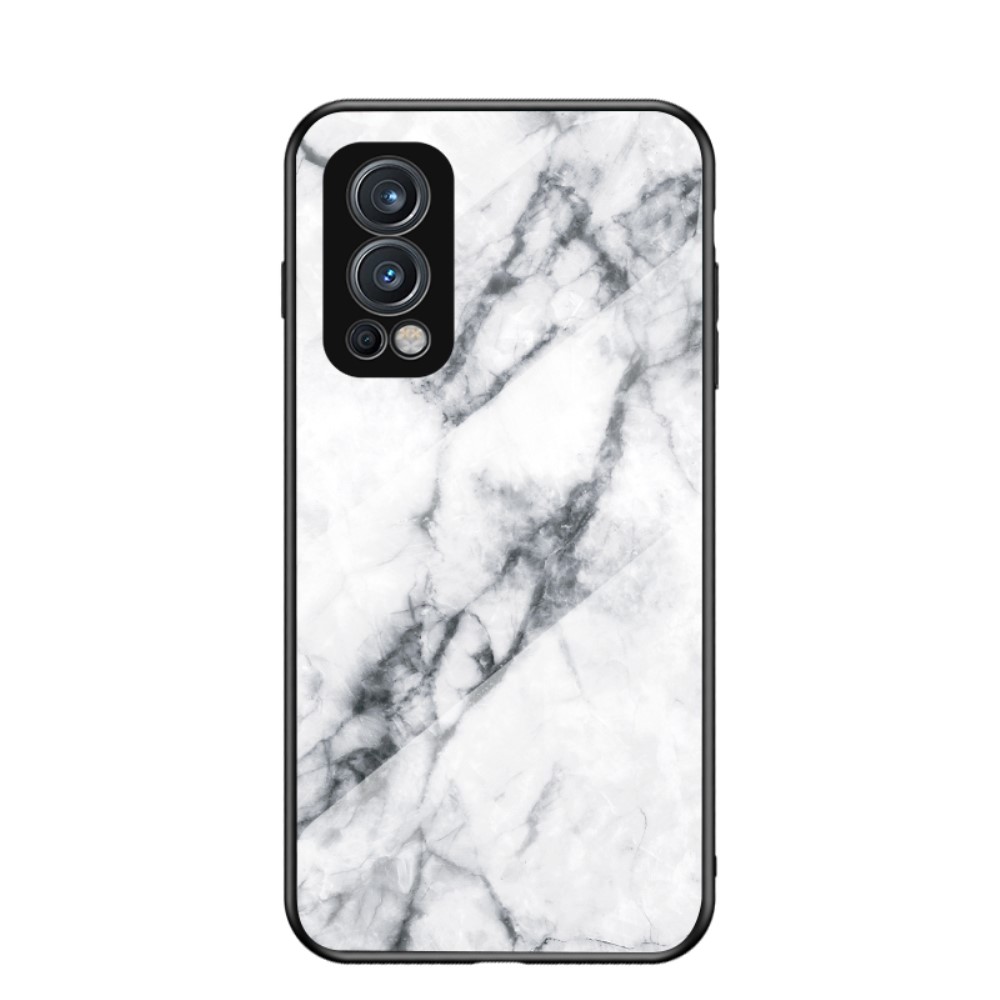 Θήκη OnePlus Nord 2 5G OEM σχέδιο Marble με Πλάτη Tempered Glass TPU λευκό
