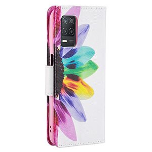 Θήκη Realme 8 5G OEM Colorful Petals με βάση στήριξης, υποδοχές καρτών και μαγνητικό κούμπωμα Flip Wallet από συνθετικό δέρμα και TPU - Image 5