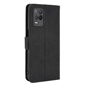 Θήκη Realme 8 5G OEM Skin Touch Series με βάση στήριξης, υποδοχές καρτών και μαγνητικό κούμπωμα Flip Wallet από συνθετικό δέρμα και TPU μαύρο - Image 3