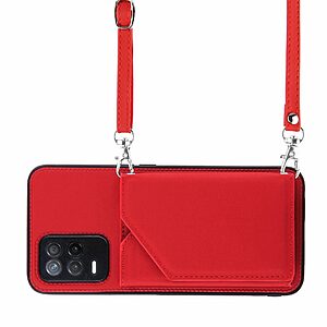 Θήκη Realme 8 5G OEM Πλάτη δερματίνη με υποδοχές καρτών και αντικραδασμικό Premium TPU κόκκινο - Image 5