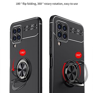 Θήκη Samsung Galaxy A22 4G OEM Magnetic Ring Kickstand / Μαγνητικό δαχτυλίδι / Βάση στήριξης TPU μαύρο / ροζ χρυσό - Image 3