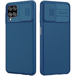 Θήκη Samsung Galaxy A22 4G NiLLkin Camshield Series Πλάτη με προστασία για την κάμερα από σκλήρό Premium TPU μπλε