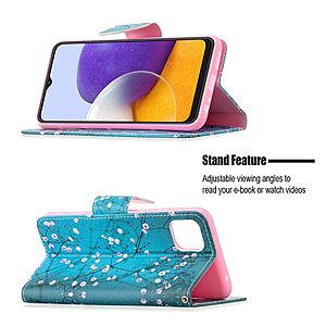 Θήκη Samsung Galaxy A22 5G OEM Wintersweet με βάση στήριξης, υποδοχές καρτών και μαγνητικό κούμπωμα Flip Wallet από συνθετικό δέρμα και TPU - Image 4