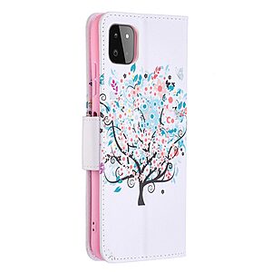 Θήκη Samsung Galaxy A22 5G OEM Flowered Tree με βάση στήριξης, υποδοχές καρτών και μαγνητικό κούμπωμα Flip Wallet από συνθετικό δέρμα και TPU - Image 3