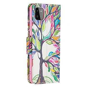 Θήκη Samsung Galaxy A22 5G OEM Colorized Tree με βάση στήριξης, υποδοχές καρτών και μαγνητικό κούμπωμα Flip Wallet από συνθετικό δέρμα και TPU - Image 3
