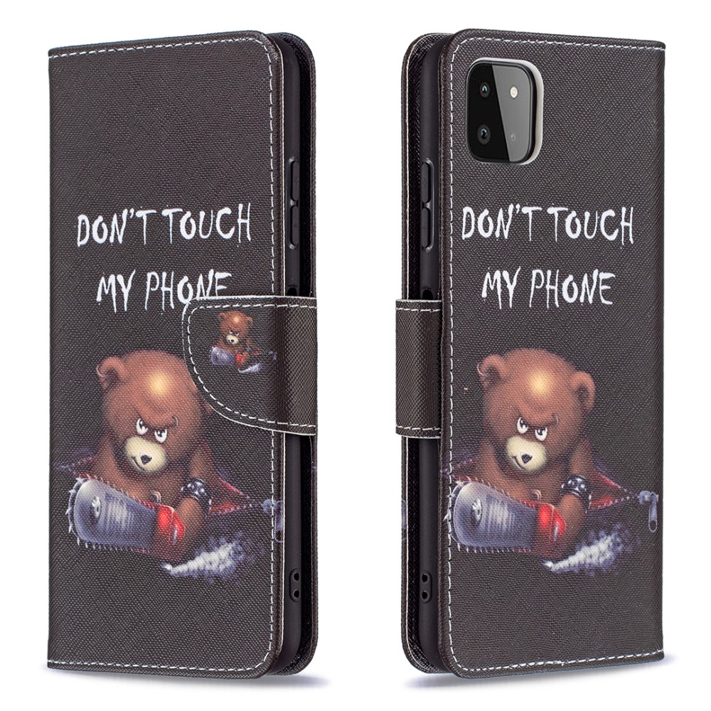 Θήκη Samsung Galaxy A22 5G OEM Angry bear with chainsaw με βάση στήριξης