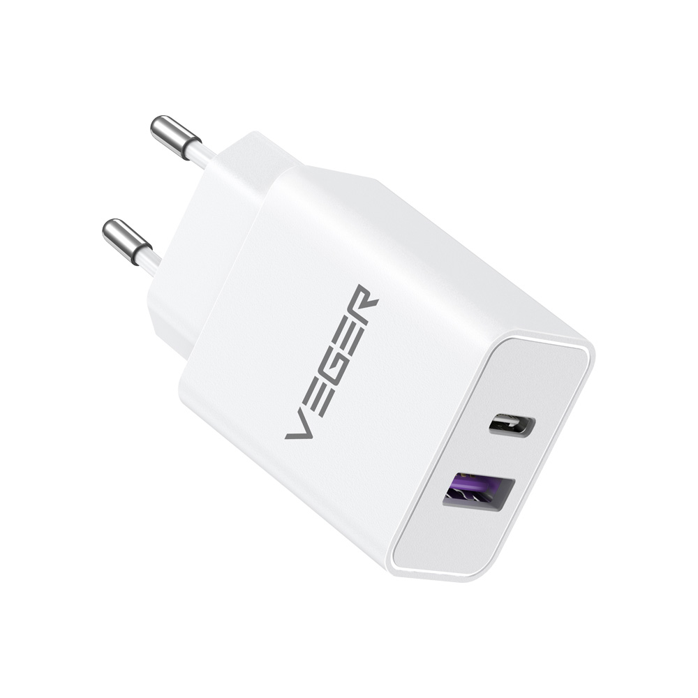 Φορτιστής Τοίχου VEGER Fast Charger VLS302U με 2xθύρες USB Type-C και USB PD 30W υποστηρίζει PD 3.0 QC 3.0 SuperCHARGE PPS λευκό Φορτιστής Τοίχου VEGER Fast Charger VLS302U με 2xθύρες USB Type-C και USB PD 30W υποστηρίζει PD 3.0 QC 3.0 SuperCHARGE PPS λευκό