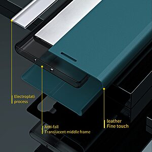 Θήκη iPhone 13 Pro New Design Leather Stand Cover από συνθετικό δέρμα γαλάζιο - Image 4