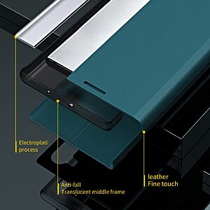 Θήκη iPhone 13 Pro Max New Design Leather Stand Cover από συνθετικό δέρμα γαλάζιο - Image 4