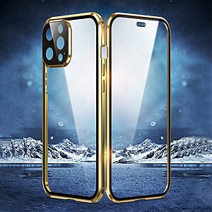 Θήκη iPhone 13 Pro Max LUPHIE μεταλλική με εσωτερικό μαγνήτη και ανθεκτικό Tempered Glass 360° διπλής όψης με Camera Protection Lips ασημί - Image 3