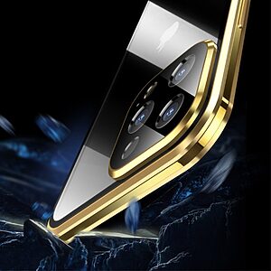 Θήκη iPhone 13 Pro Max LUPHIE μεταλλική με εσωτερικό μαγνήτη και ανθεκτικό Tempered Glass 360° διπλής όψης με Camera Protection Lips ασημί - Image 5