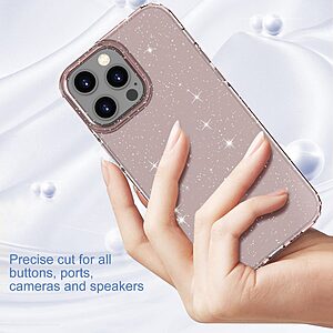 Θήκη iPhone 13 Pro Max OEM πλάτη με διακριτικό γκλίτερ από αντικραδασμικό Premium TPU ροζ - Image 5