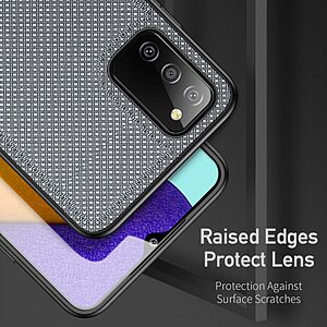 Θήκη Samsung Galaxy A03s DUX DUCIS Fino Series πλάτη από ύφασμα με εσωτερικό Premium TPU μπλε - Image 4