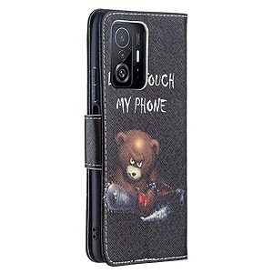 Θήκη Xiaomi 11T / 11T Pro OEM Angry bear with chainsaw με βάση στήριξης, υποδοχές καρτών και μαγνητικό κούμπωμα Flip Wallet από συνθετικό δέρμα και TPU - Image 3