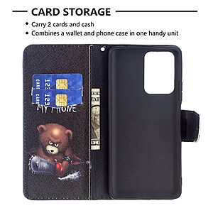 Θήκη Xiaomi 11T / 11T Pro OEM Angry bear with chainsaw με βάση στήριξης, υποδοχές καρτών και μαγνητικό κούμπωμα Flip Wallet από συνθετικό δέρμα και TPU - Image 5