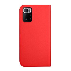 Θήκη Xiaomi Poco X3 GT OEM Skin Touch Leather με βάση στήριξης Trifold και μαγνητικό κούμπωμα Flip από συνθετικό δέρμα και TPU κόκκινο - Image 3