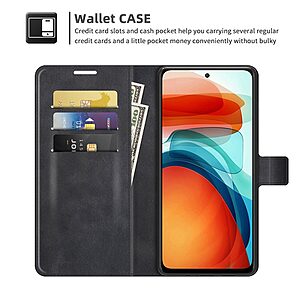 Θήκη Xiaomi Poco X3 GT Mad Mask Leather Wallet Case V2 με βάση στήριξης, υποδοχές καρτών και μαγνητικό κούμπωμα Flip Wallet από συνθετικό δέρμα μαύρο - Image 5